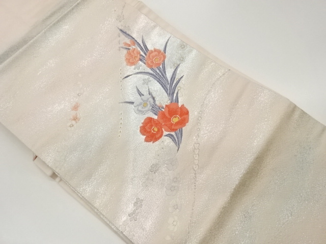 花葉模様織出し名古屋帯